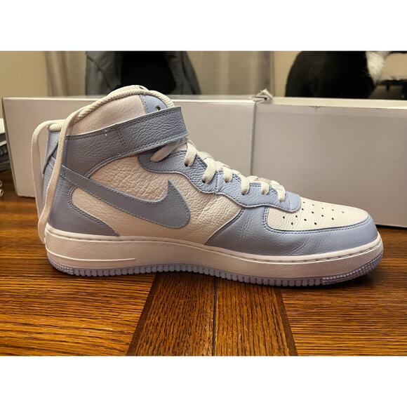 Nike Air Force 1 Mid Custom Nike By Beth Blue White Men’s 12 main image 6
